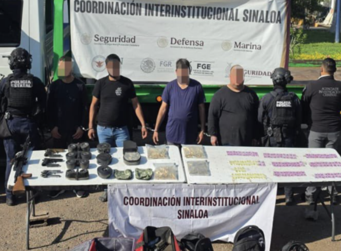Caen cuatro presuntos operadores de armas en Culiacán