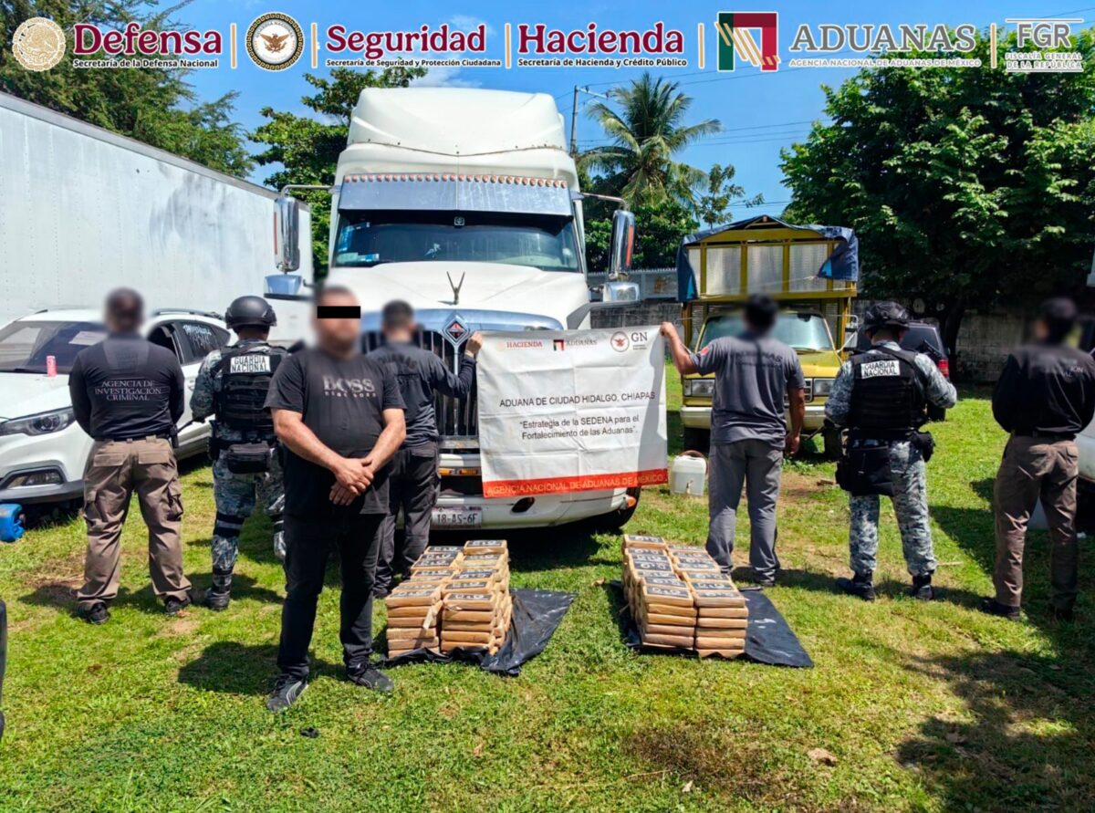 Aseguran más de 171 kilos de cocaína en Chiapas